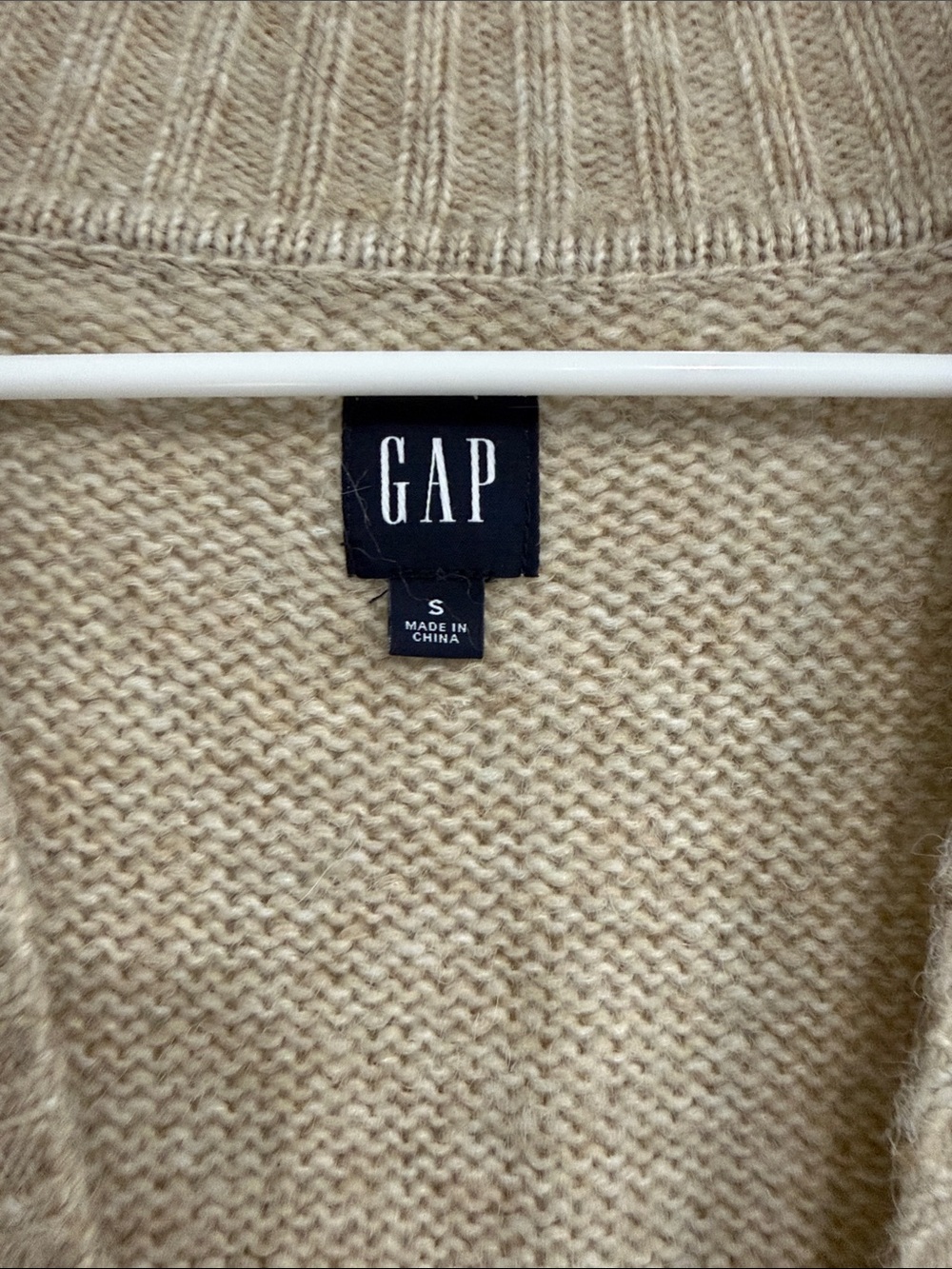 GAP Women's Beige Wool Blend Button Cardigan - Picture 2 of 3